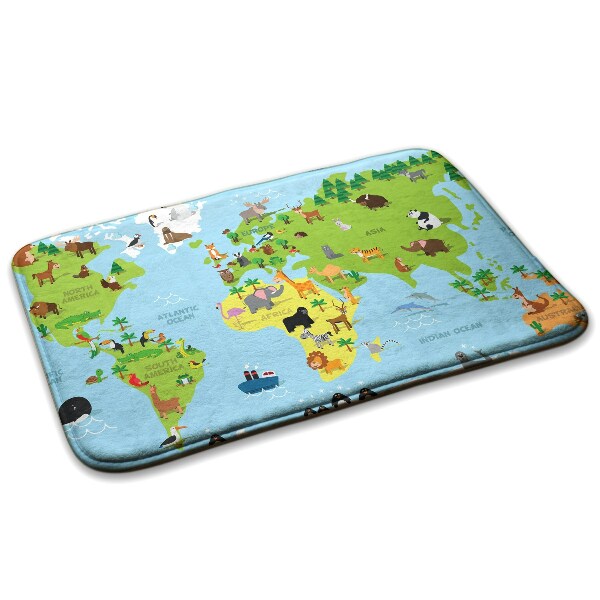 Tapis Carte du monde des animaux