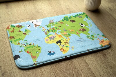 Tapis Carte du monde des animaux