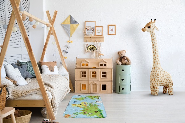 Tapis Carte du monde des animaux
