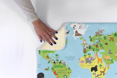 Tapis Carte du monde des animaux