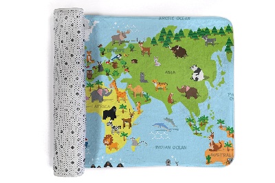 Tapis Carte du monde des animaux