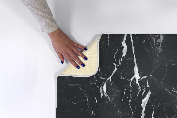 Tapis Motif de marbre noir