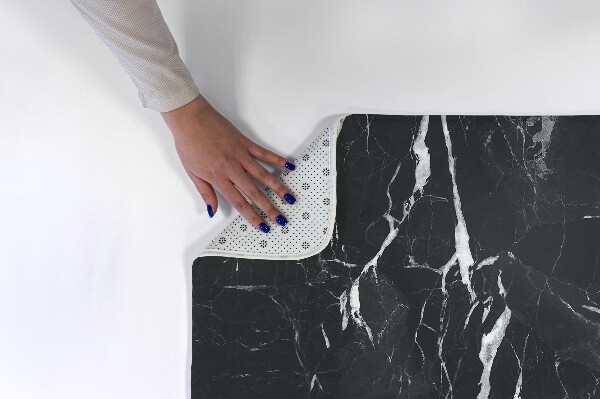 Tapis Motif de marbre noir