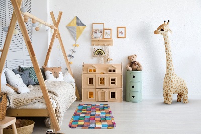 Tapis Cubes en bois colorés