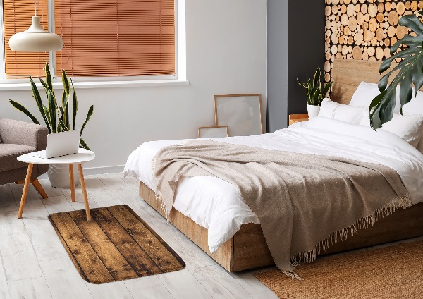 Tapis Motif abstrait dans les tons gris et or.