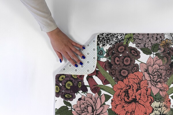 Tapis Animaux africains et plantes tropicales.