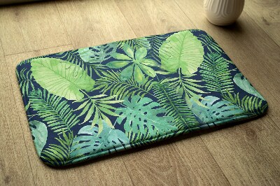 Tapis Feuilles tropicales vertes sur fond sombre