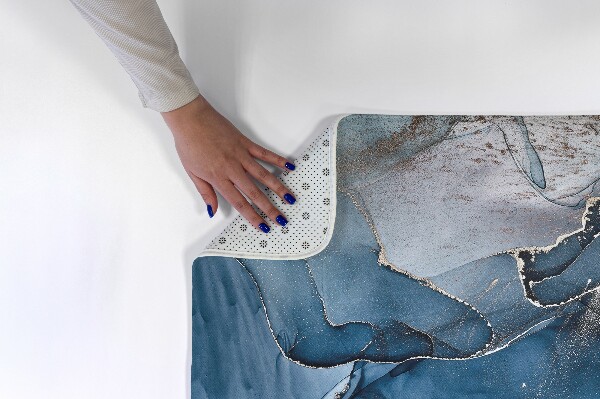 Tapis Vagues abstraites dans les tons bleus