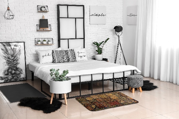 Tapis Tissu avec broderie