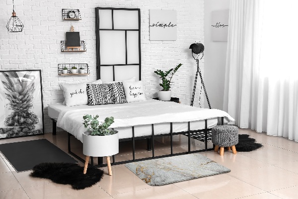Tapis Motif de marbre dans les tons de beige.