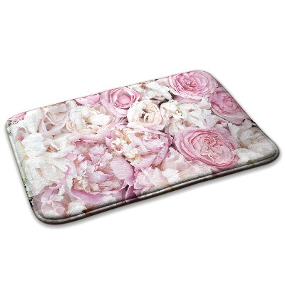 Tapis Fleurs de pivoines roses et blanches