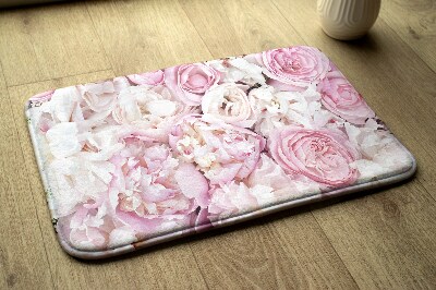 Tapis Fleurs de pivoines roses et blanches