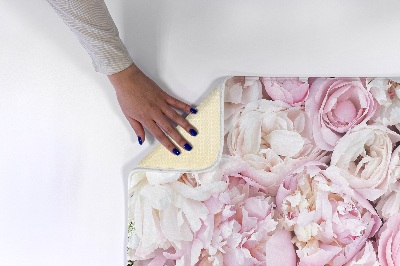 Tapis Fleurs de pivoines roses et blanches