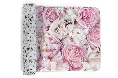 Tapis Fleurs de pivoines roses et blanches