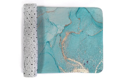 Tapis Motifs abstraits de marbre dans les tons de turquoise