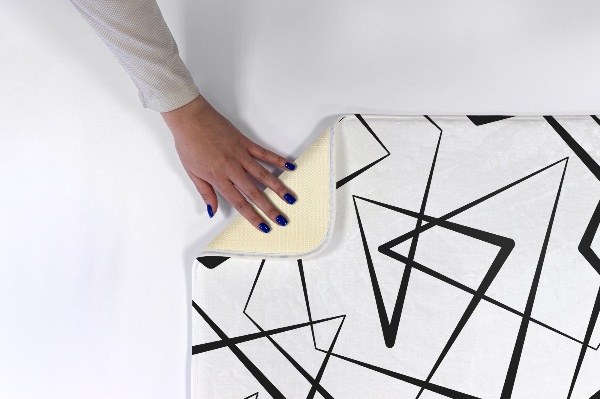 Tapis Lignes géométriques abstraites noires
