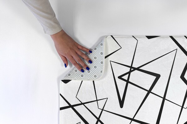 Tapis Lignes géométriques abstraites noires