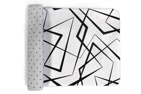 Tapis Lignes géométriques abstraites noires