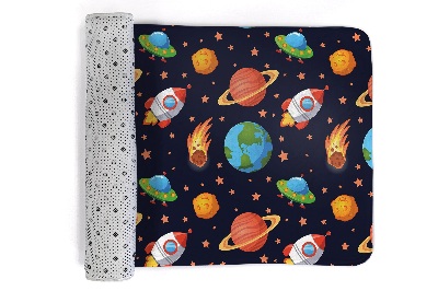 Tapis Planètes, fusées et espace