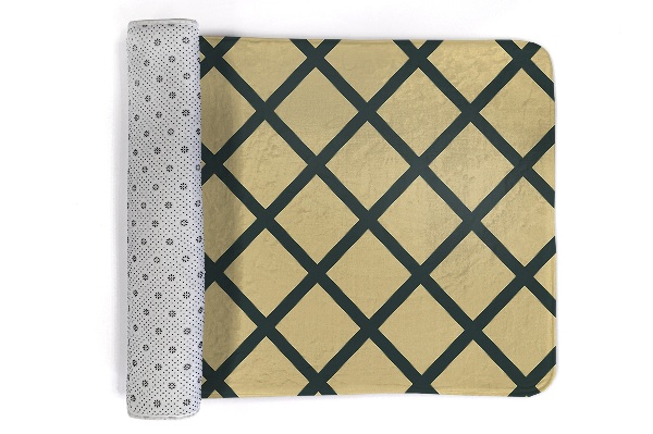 Tapis Diamants en damier sur fond beige