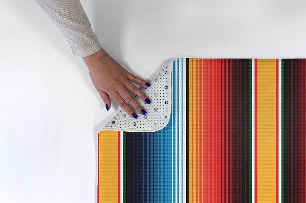 Tapis Rayures horizontales colorées de style mexicain