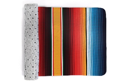 Tapis Rayures horizontales colorées de style mexicain