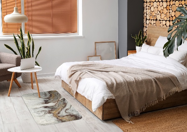 Tapis Motif marbré dans les tons gris