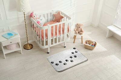 Tapis Empreintes de pas sur fond blanc