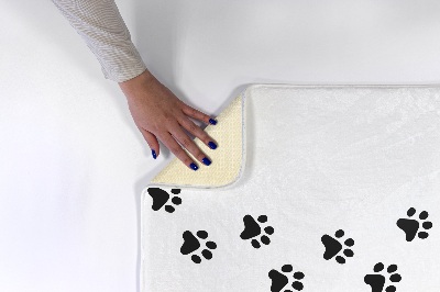 Tapis Empreintes de pas sur fond blanc