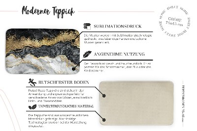 Tapis Motifs de marbre dans les tons gris.