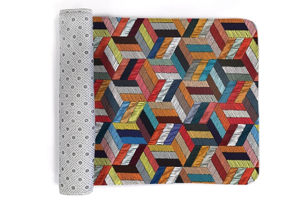 Tapis Motifs de marbre dans les tons gris.