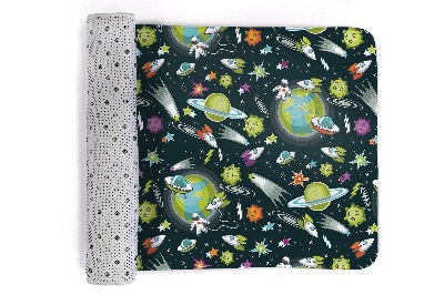 Tapis Motifs spatiaux avec planètes et fusées