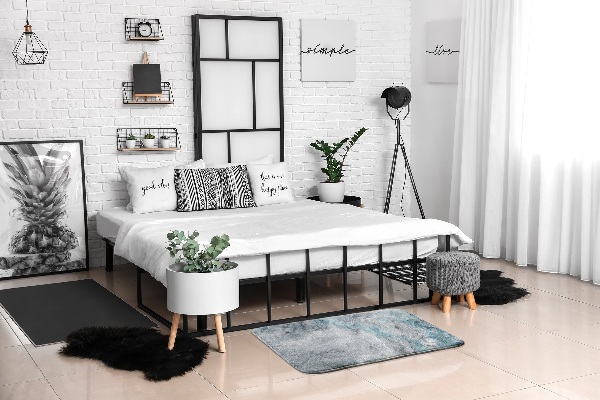 Tapis Motif marbré dans les tons gris et bleus