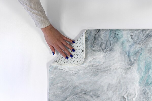 Tapis Motif marbré dans les tons gris et bleus
