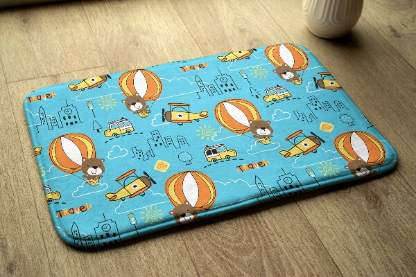 Tapis Ours en peluche dans un ballon pour enfants