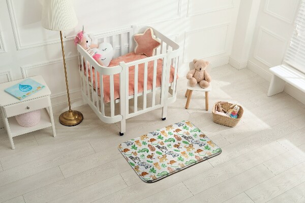 Tapis Animaux de safari et feuilles tropicales