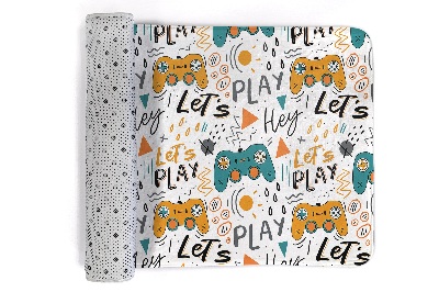 Tapis Contrôleurs de jeu et lettrage « Let's Play ».