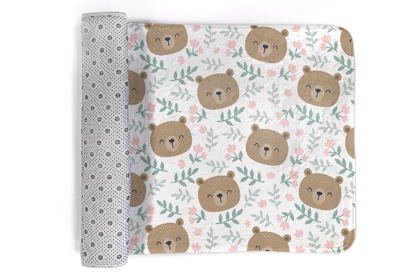 Tapis Ours et fleurs