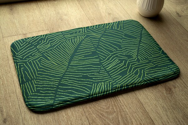 Tapis Feuilles vertes avec un motif linéaire