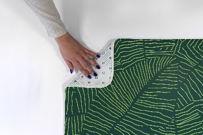 Tapis Feuilles vertes avec un motif linéaire