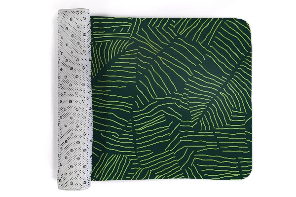 Tapis Feuilles vertes avec un motif linéaire