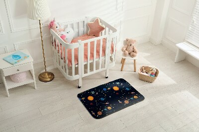 Tapis Motif cosmique avec des planètes et des fusées