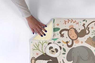 Tapis Animaux de la jungle et feuilles