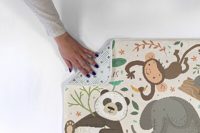 Tapis Animaux de la jungle et feuilles