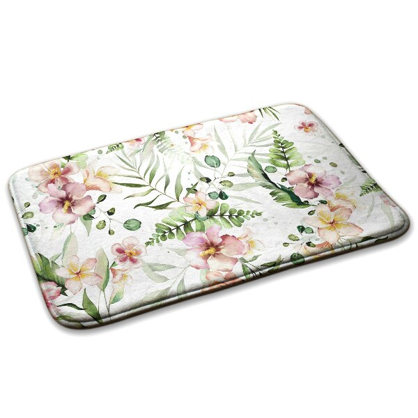 Tapis Motif floral avec des feuilles et des fleurs