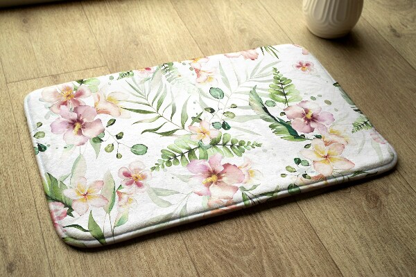 Tapis Motif floral avec des feuilles et des fleurs