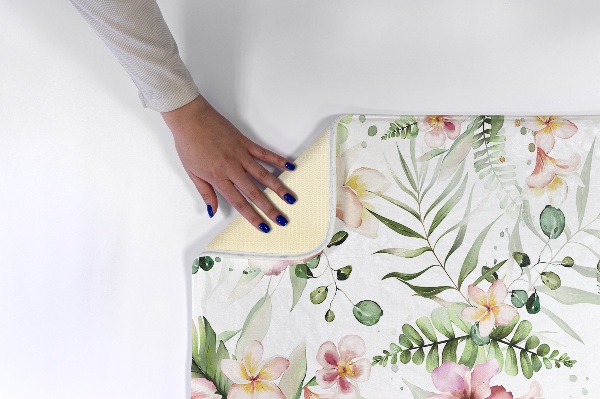 Tapis Motif floral avec des feuilles et des fleurs