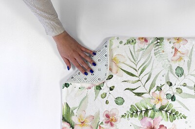 Tapis Motif floral avec des feuilles et des fleurs