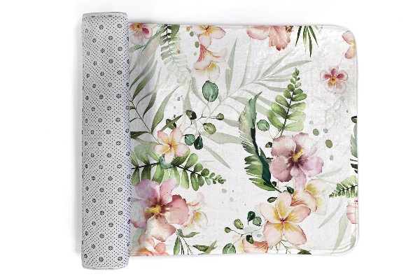Tapis Motif floral avec des feuilles et des fleurs