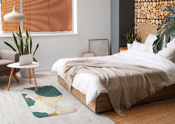 Tapis Feuilles dans les tons vert et or